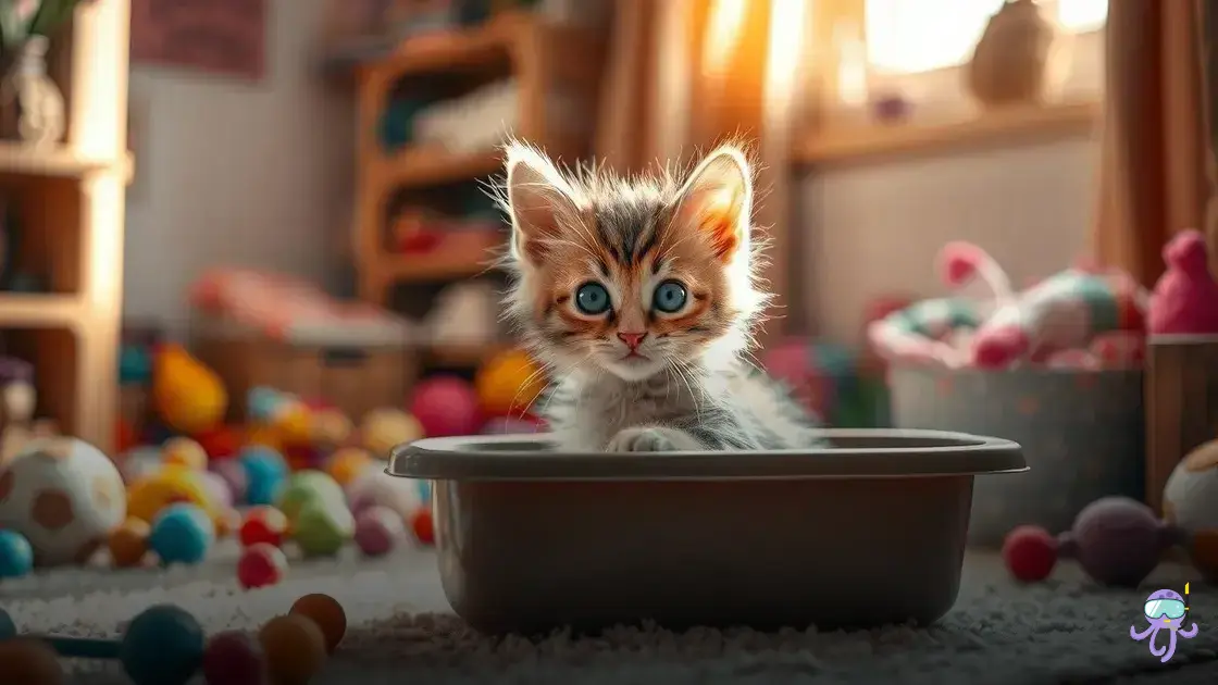 quando o filhote de gato começa a defecar sozinho